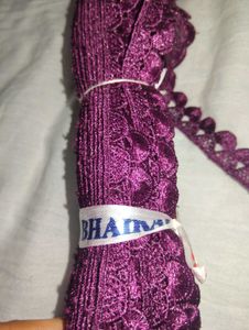 Sparkling Purple Lace Trim