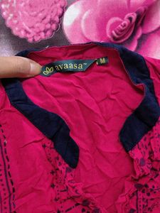 Pink and blue Printed Kurta
