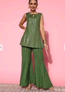 Green indo-western Kurta set