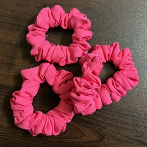 Peach crepe scrunchies