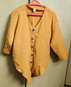 Mustard Yellow Button-Up Tunic