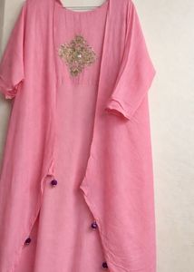 Elegant Pink Kurta Set with shrug