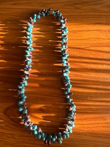 Blue Beaded Necklace For Unisex