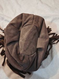Brown Suede Fringe Hobo Bag