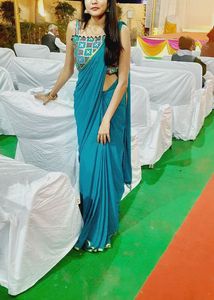 Blue nd Green Sequin  Blouse