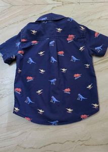Boys Dinosaur Print Button-Up Shirt