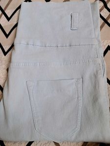 High Waisted Lace-Up Ice Blue Jeans