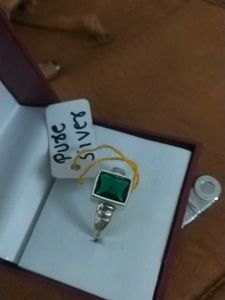 🆕Men's Ring real Silver with green stone