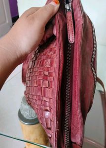 Woven Leather Crossbody Bag