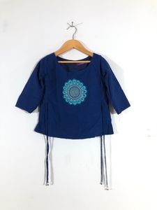 Navy Blue &amp; Green Ethnic Set(Girl’s)