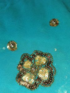 Stunning Teal dupatta with Intricate Embellishment