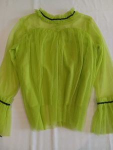 Lime Green Tulle Mesh Top