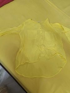 Sunny Yellow Collared Button-Up Shirt