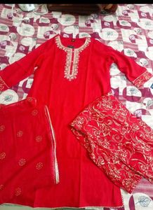 Red colour festive and party wear suits