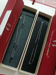 Pure 925 Silver Midnight Beads Anklet