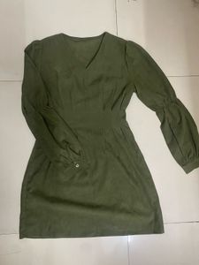 Olive Green Long Sleeve Dress