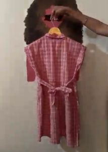 Red &amp; White Checked Gingham Cotton Dress