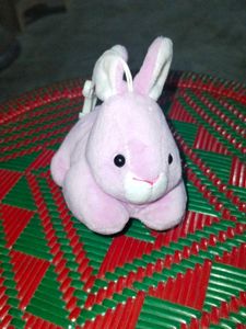 Cute Pink Bunny Plush Clip-On Toy
