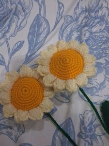 Handmade Crochet Sunflower Decorations