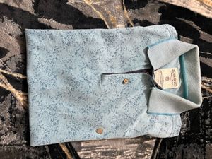 Stylish cyan Patterned Polo Shirt