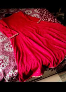 Elegant Red Anarkali Kurta Set size issue