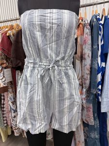 Striped Strapless Romper