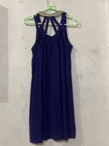 Navy Blue Embellished Tank Dress