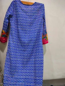 BIBA Blue Floral Print Kurta