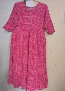 Pink Bandhani Kurta 💓