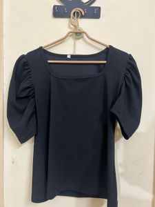 Puff Sleeve Square Neck Top