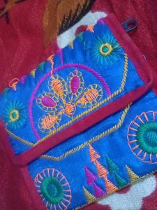 Boho Embroidered Clutch Wallet