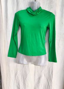 15810. Vibrant Green Turtleneck Top