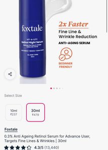 Foxtale Retinol Night Serum
