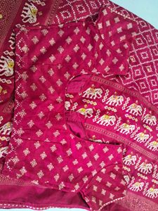 Elegant Pink Ethnic Saree with Blouse
