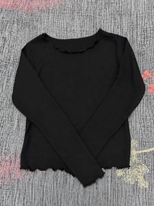 Black ruffle Long Sleeve Top