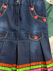Girls' Denim Skirt &amp; Top Set