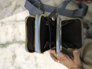 Blue Crossbody Wallet Bag