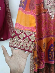 Embellished Kurta Set with Dupatta &amp; Palazzos