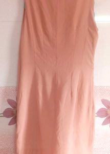 Elegant Peach Sleeveless Dress