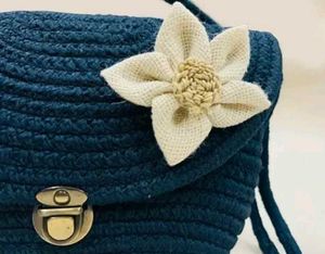 Blue Crochet Handbag