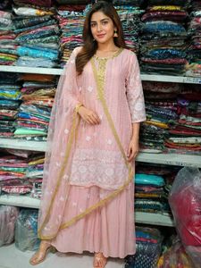 Beautiful Peach skirt kurta Set with Dupatta