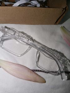 Clear Square Sunglasses with Cat Detail