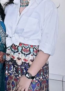 Bohemian Print Maxi Skirt with designer blouse