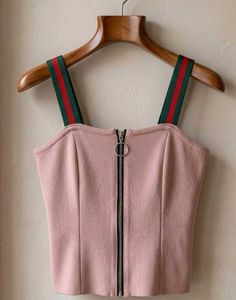 Pink Zip Front Tank Top