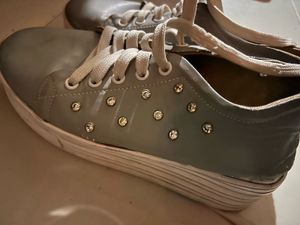 Sparkly Blue Platform Sneakers