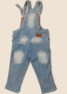 Ripped Denim Overalls