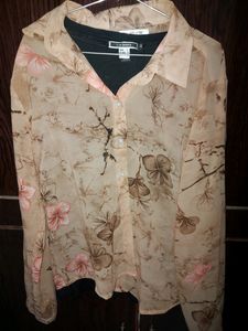 PURYS beige Beautiful Floral Printed Top