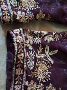 Elegant Purple Embroidered Suit