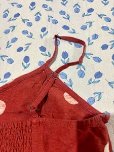 ONLY Red Polka Dot Peplum Crop Top