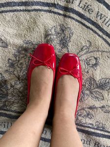 Colourful Red Patent Ballerina Flats